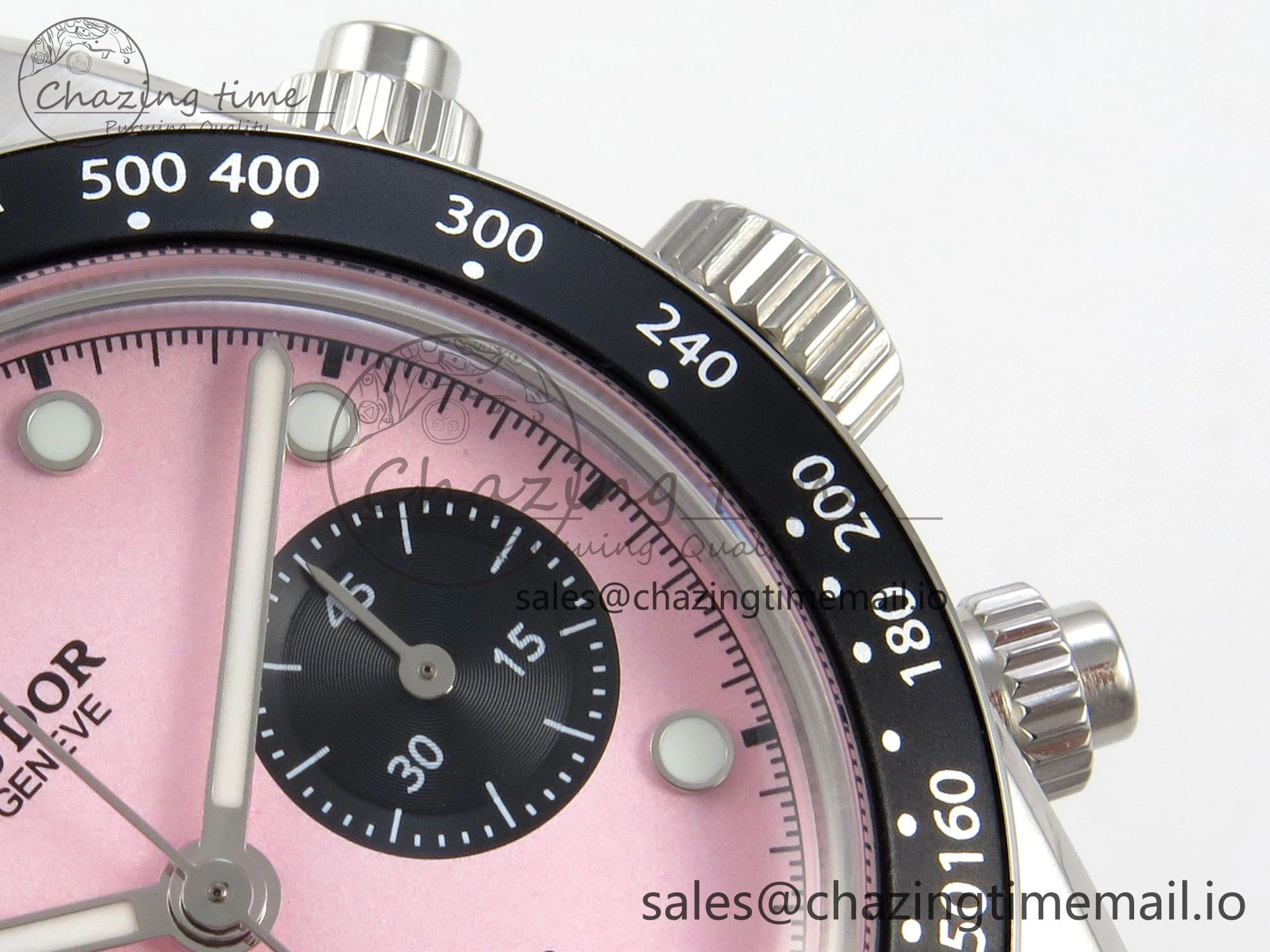 Black Bay Chrono SS BLSF 1:1 Best Edition Pink Dial on SS Bracelet A Stretchable 9724