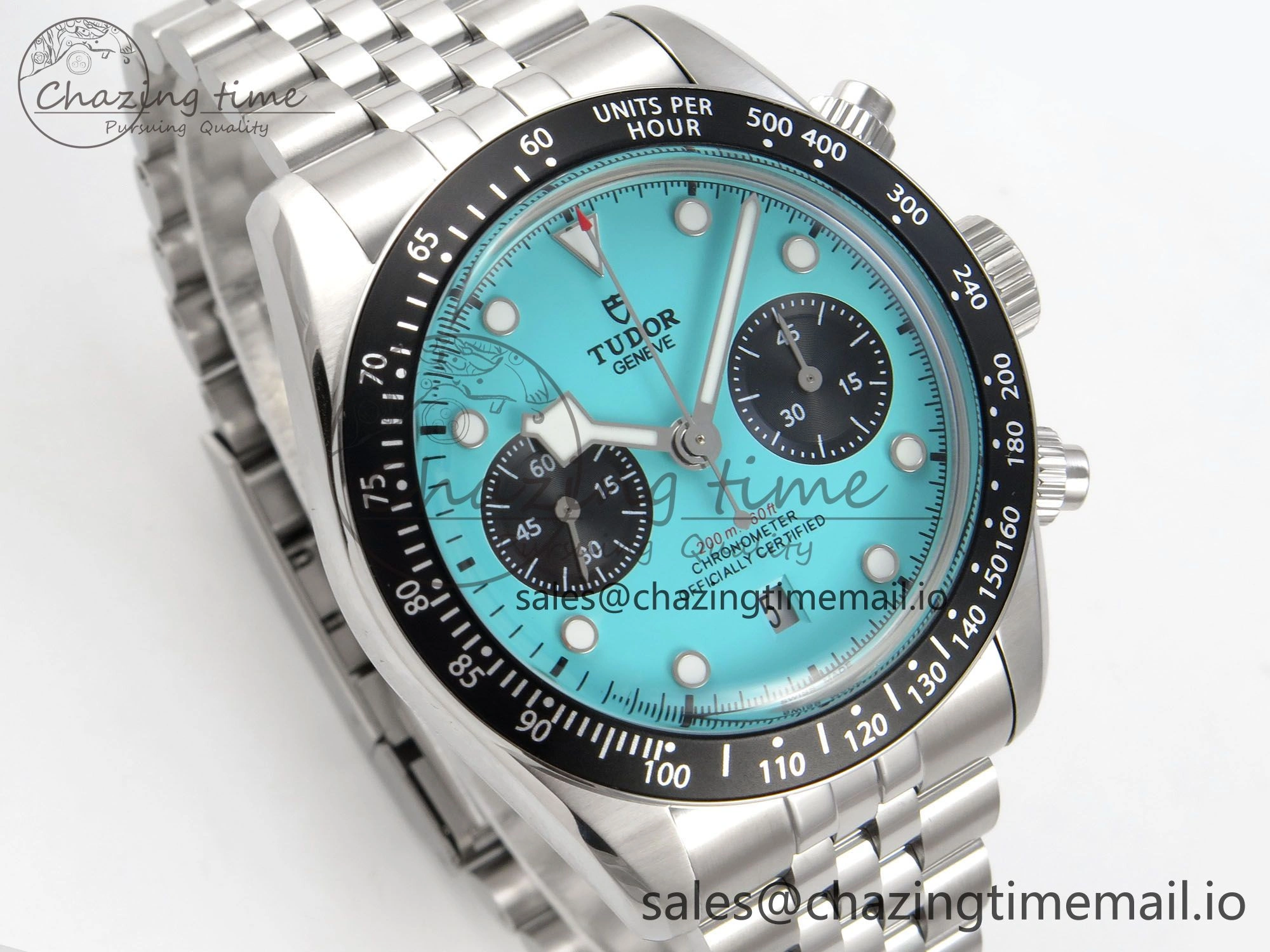 Original Black Bay Chrono SS BLSF 1:1 Best Edition Tiffany Blue Dial on SS Bracelet A 9725