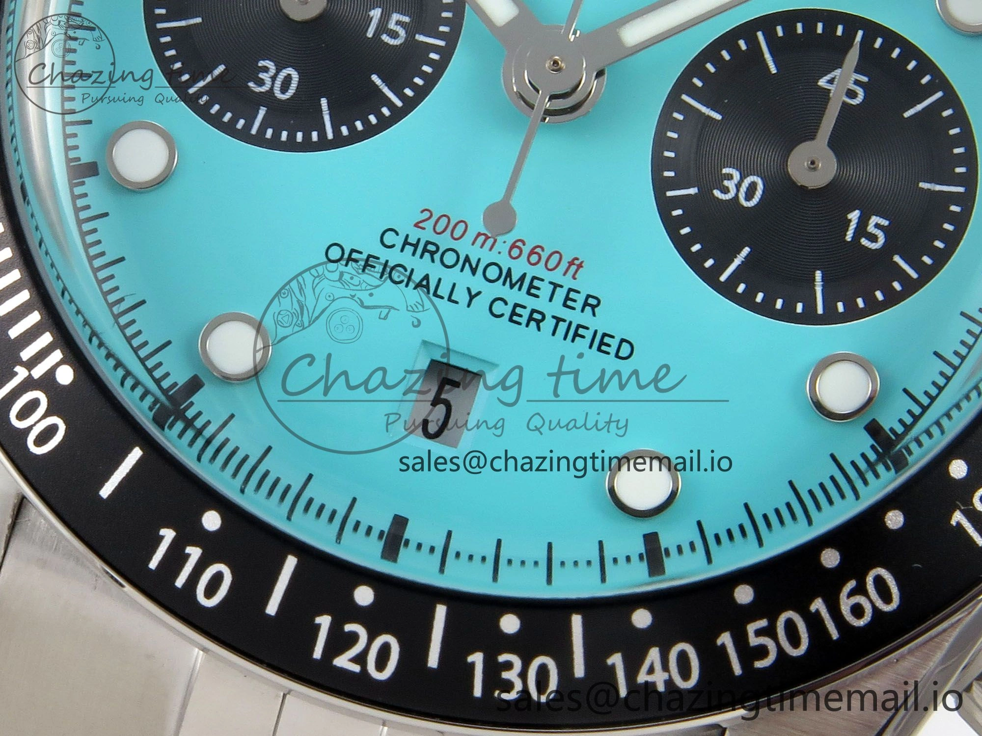 Original Black Bay Chrono SS BLSF 1:1 Best Edition Tiffany Blue Dial on SS Bracelet A 9725