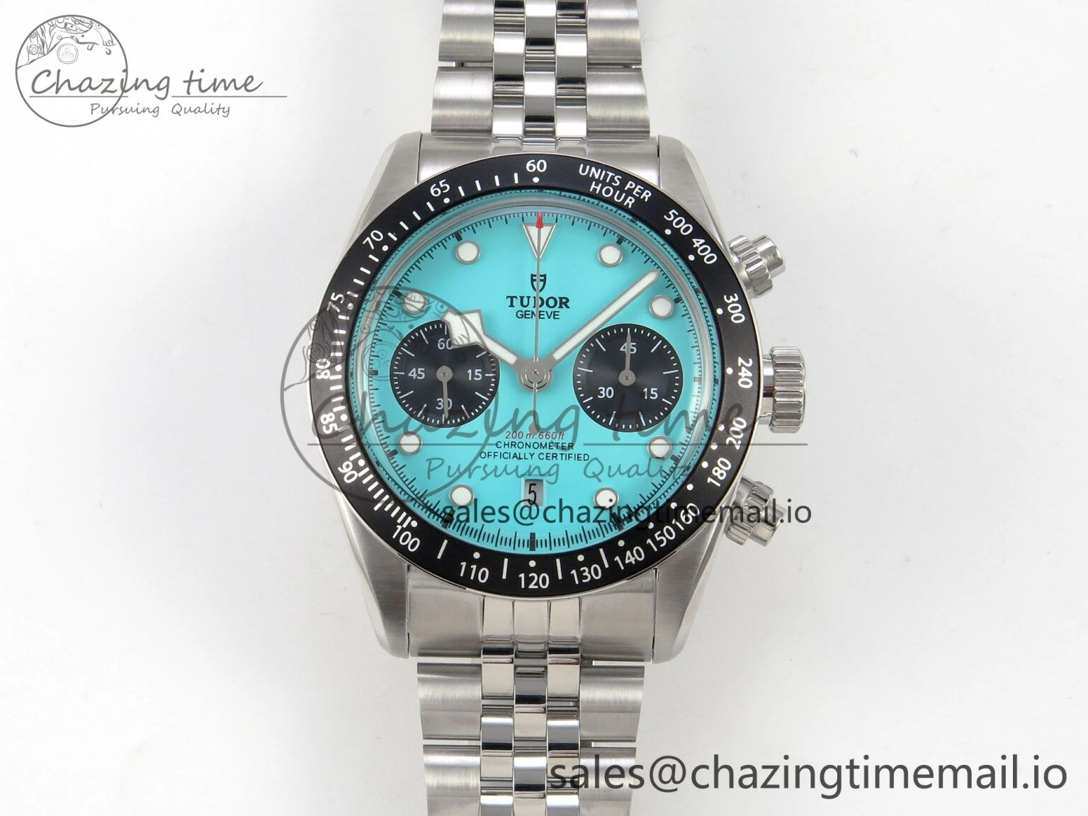Original Black Bay Chrono SS BLSF 1:1 Best Edition Tiffany Blue Dial on SS Bracelet A 9725
