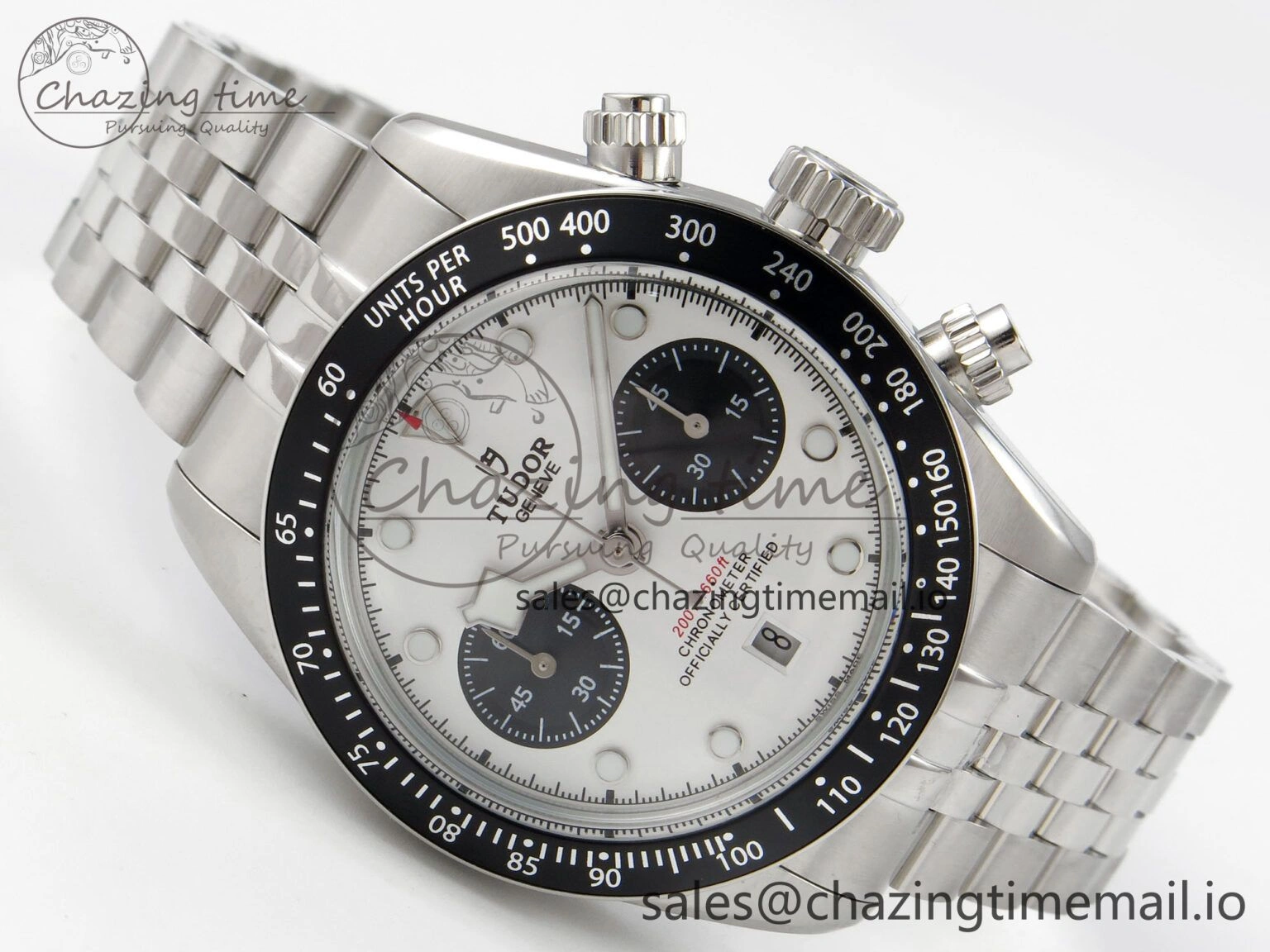 SmartChoice Black Bay Chrono SS BLSF 1:1 Best Edition White Dial on SS Bracelet A 9719