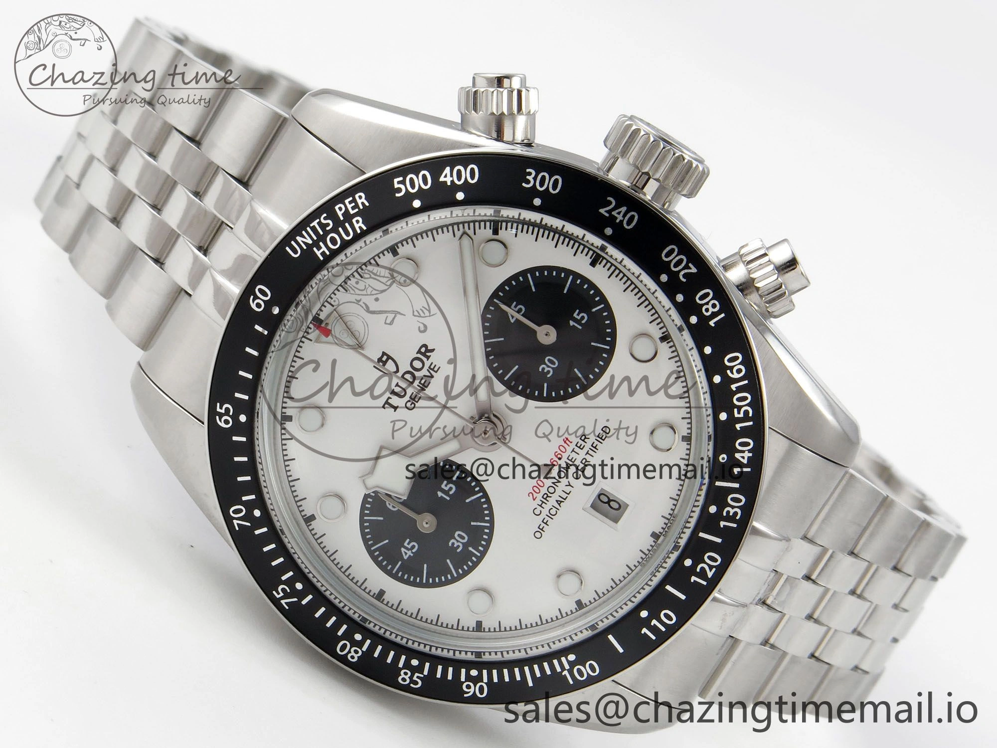 SmartChoice Black Bay Chrono SS BLSF 1:1 Best Edition White Dial on SS Bracelet A 9719