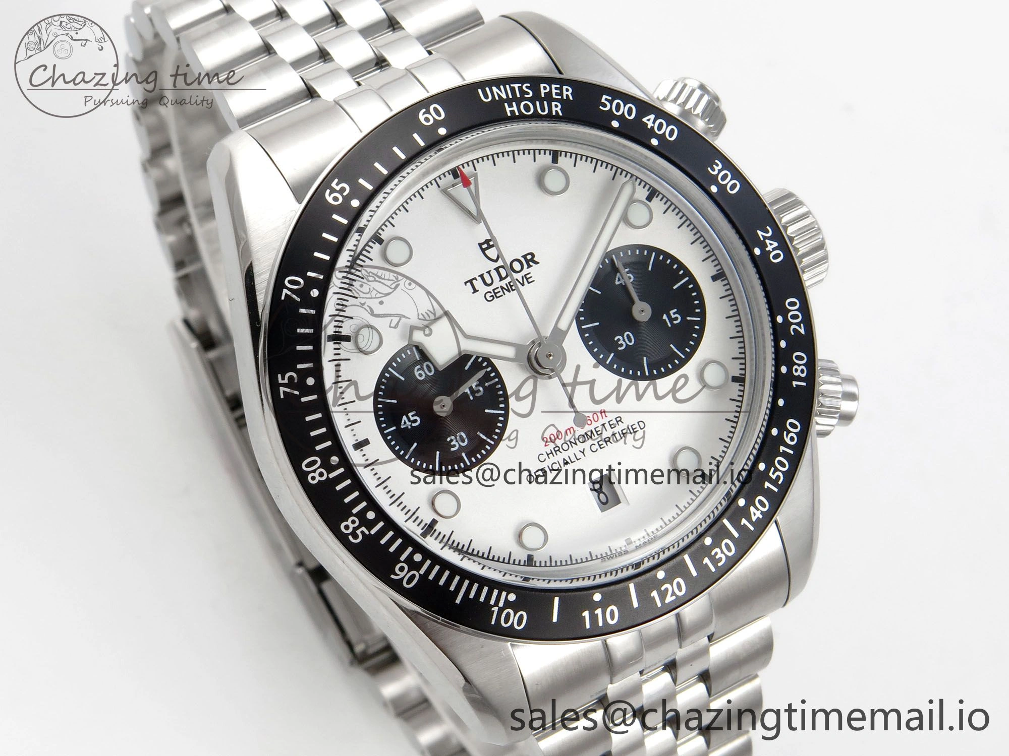 SmartChoice Black Bay Chrono SS BLSF 1:1 Best Edition White Dial on SS Bracelet A 9719