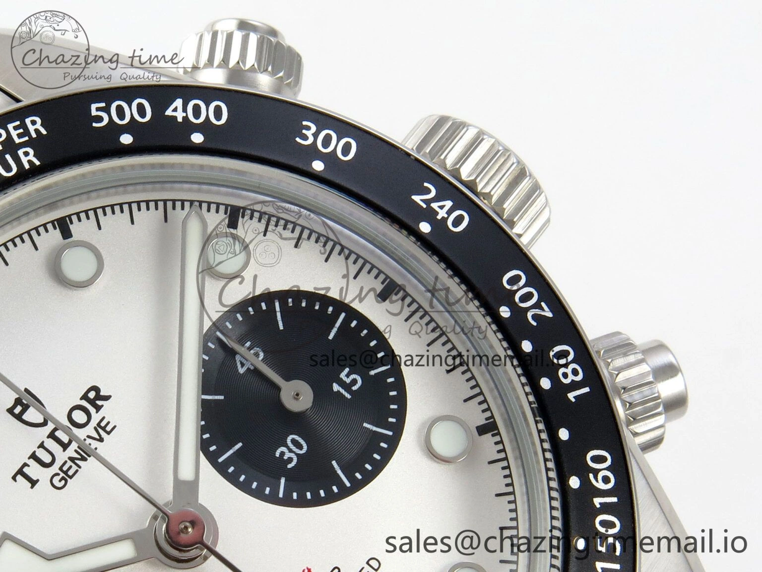 SmartChoice Black Bay Chrono SS BLSF 1:1 Best Edition White Dial on SS Bracelet A 9719