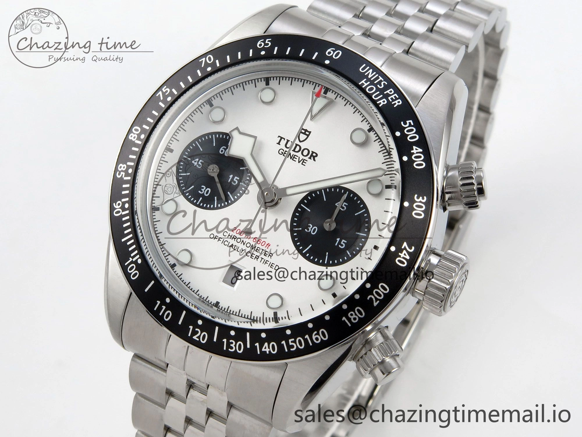 SmartChoice Black Bay Chrono SS BLSF 1:1 Best Edition White Dial on SS Bracelet A 9719
