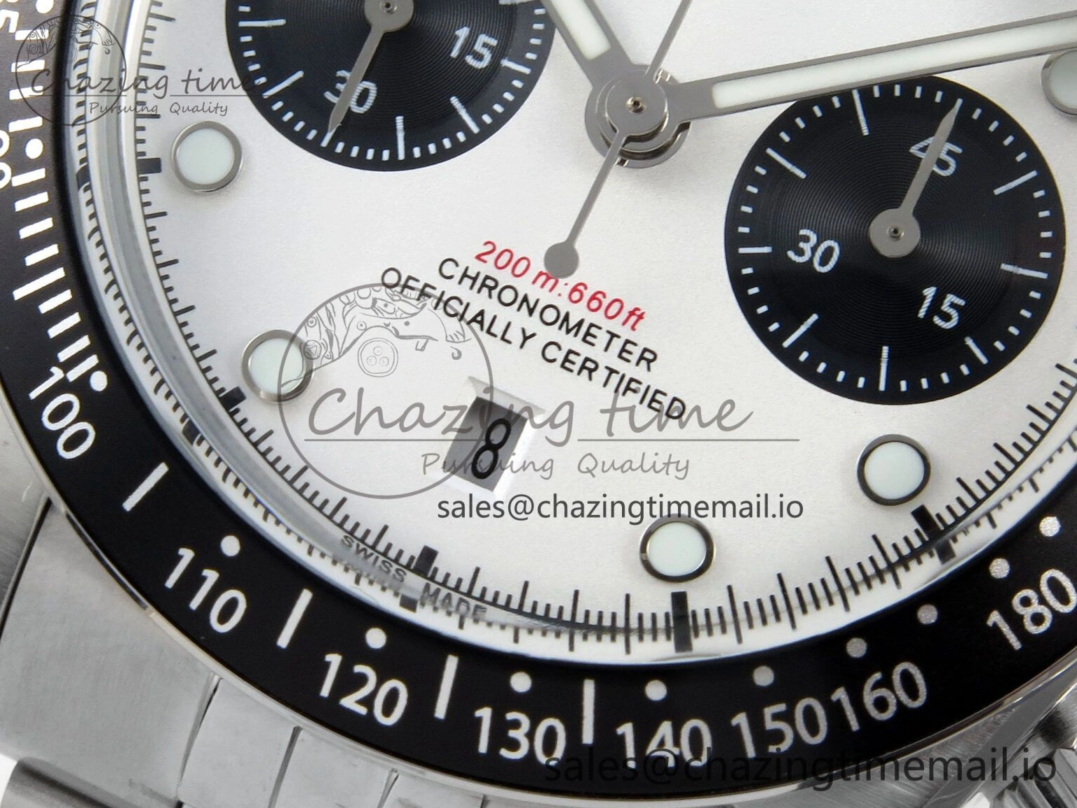 SmartChoice Black Bay Chrono SS BLSF 1:1 Best Edition White Dial on SS Bracelet A 9719