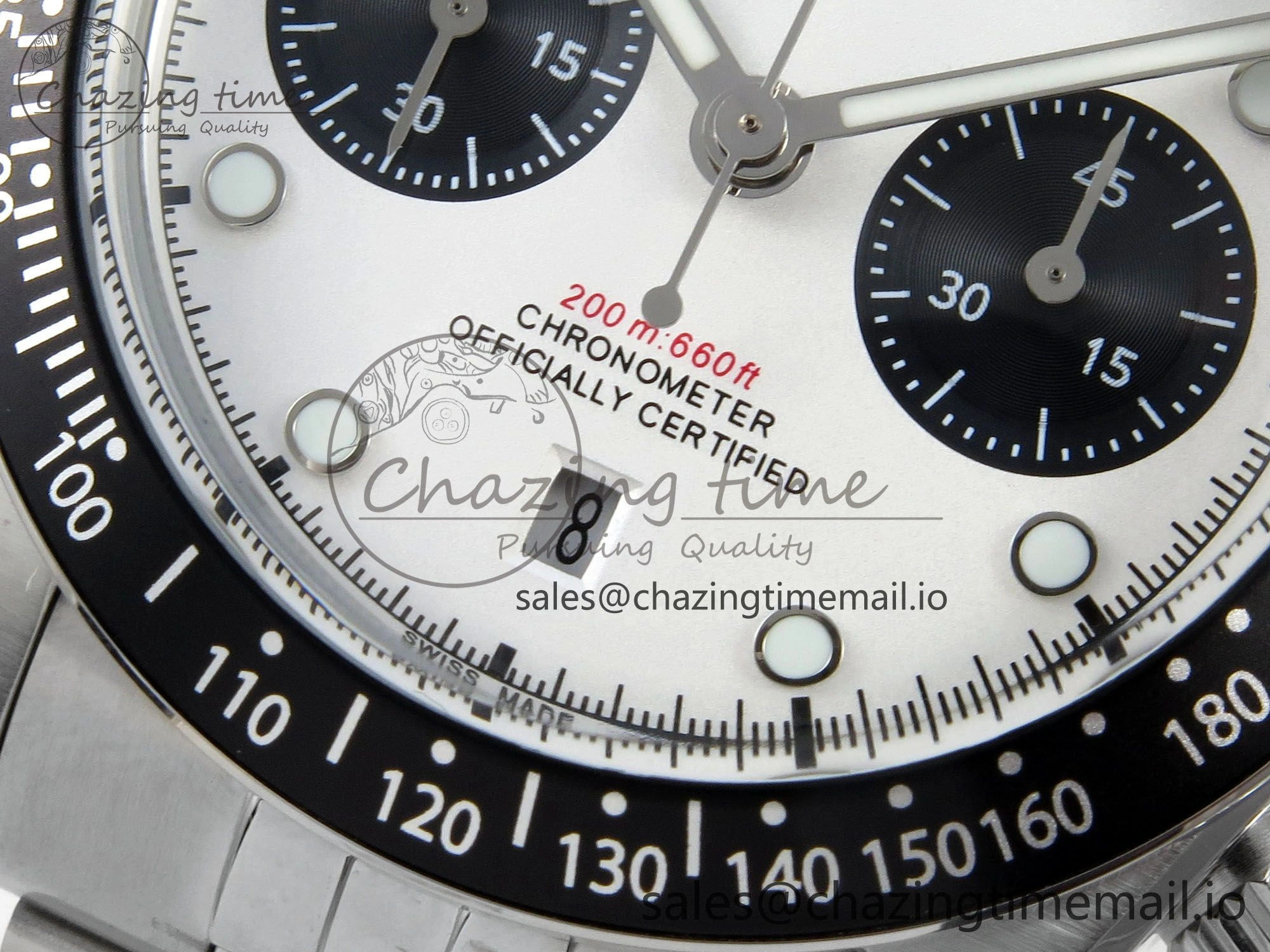SmartChoice Black Bay Chrono SS BLSF 1:1 Best Edition White Dial on SS Bracelet A 9719