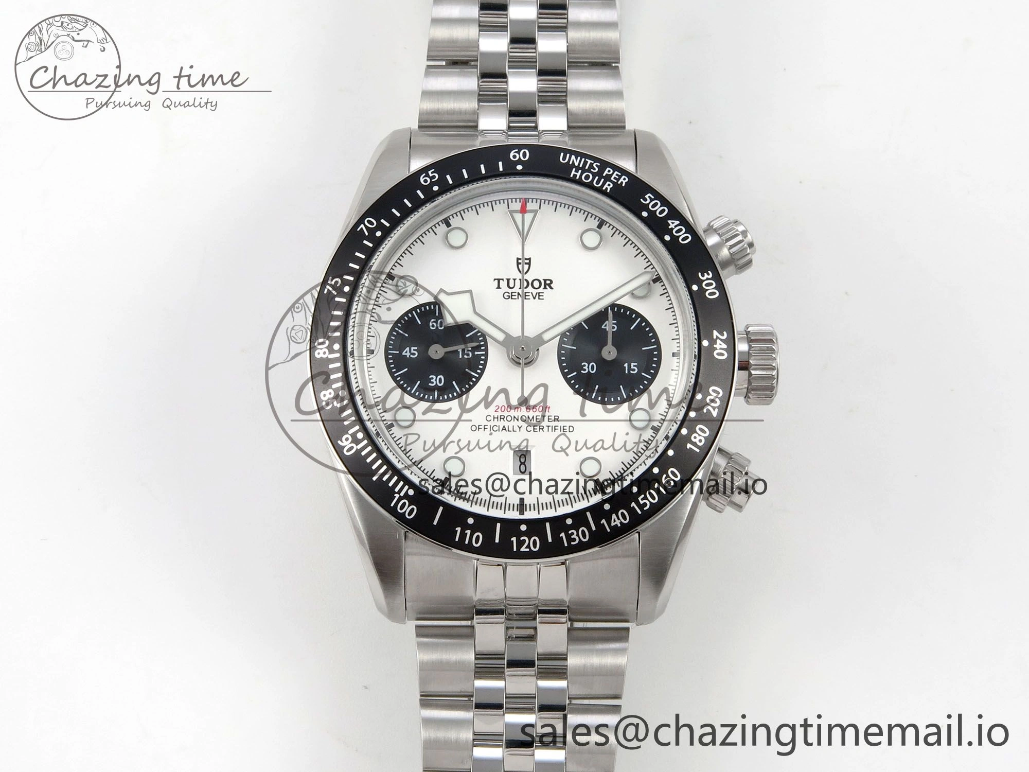 SmartChoice Black Bay Chrono SS BLSF 1:1 Best Edition White Dial on SS Bracelet A 9719