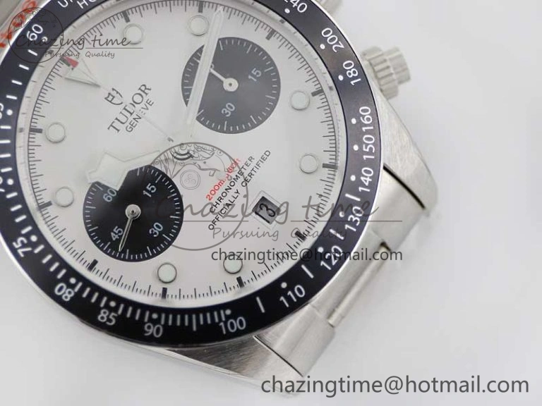 Comfortable Black Bay Chrono SS TWS 1:1 Best Edition White Dial on SS Bracelet A 9746
