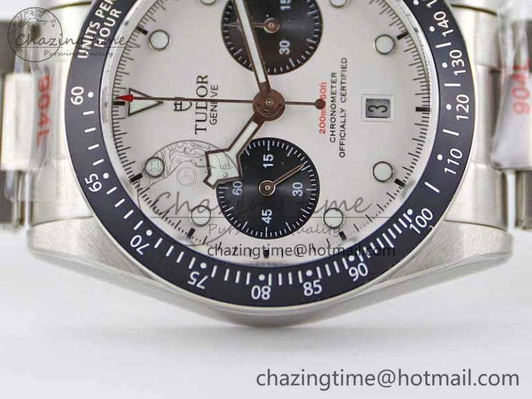 Comfortable Black Bay Chrono SS TWS 1:1 Best Edition White Dial on SS Bracelet A 9746