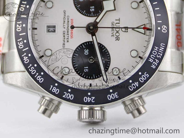 Comfortable Black Bay Chrono SS TWS 1:1 Best Edition White Dial on SS Bracelet A 9746
