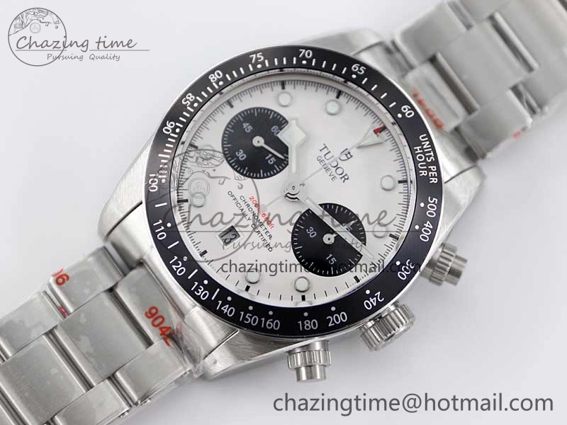 Comfortable Black Bay Chrono SS TWS 1:1 Best Edition White Dial on SS Bracelet A 9746