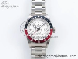 BestValue Black Bay GMT Pepsi Blue Red Bezel ZF 1:1 Best Edition White Dial on SS Bracelet A 9737