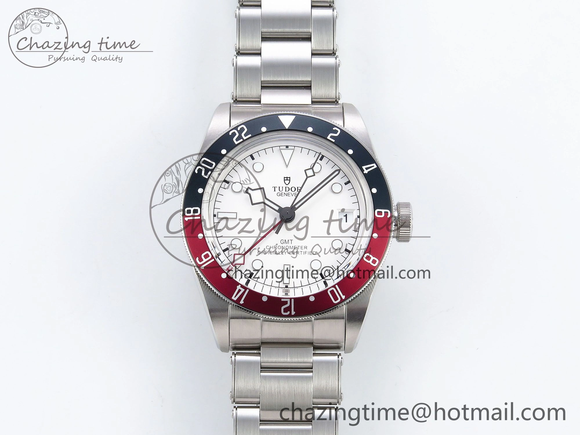 BestValue Black Bay GMT Pepsi Blue Red Bezel ZF 1:1 Best Edition White Dial on SS Bracelet A 9737