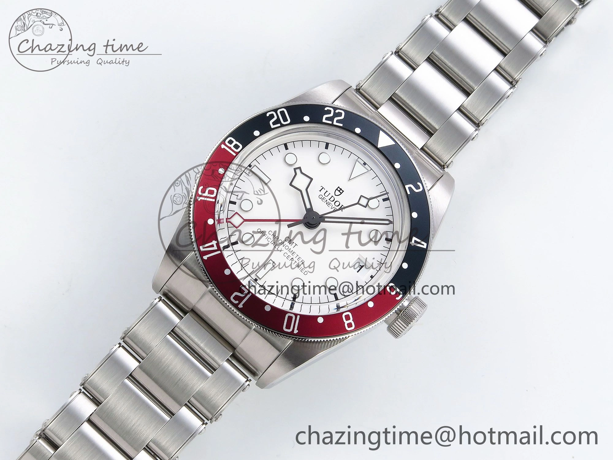 BestValue Black Bay GMT Pepsi Blue Red Bezel ZF 1:1 Best Edition White Dial on SS Bracelet A 9737