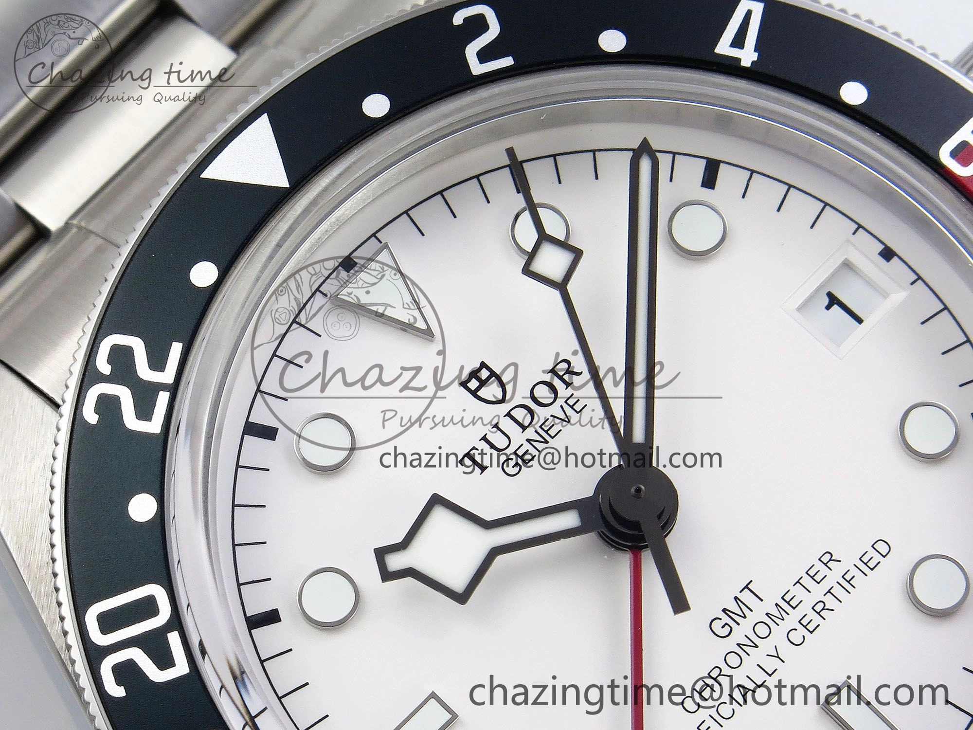 BestValue Black Bay GMT Pepsi Blue Red Bezel ZF 1:1 Best Edition White Dial on SS Bracelet A 9737