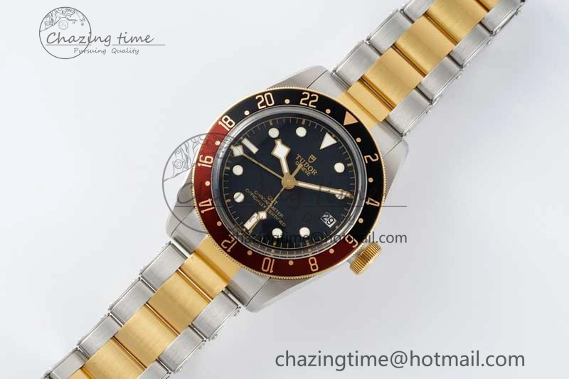 Black Bay GMT S&G Black Brown Bezel ZF 1:1 Best Edition on SS YG Bracelet A Bright 9745