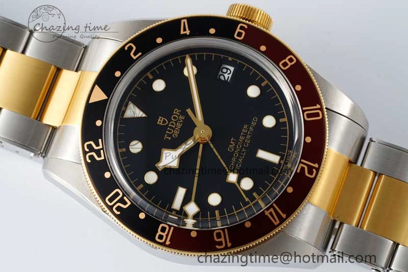 Black Bay GMT S&G Black Brown Bezel ZF 1:1 Best Edition on SS YG Bracelet A Bright 9745