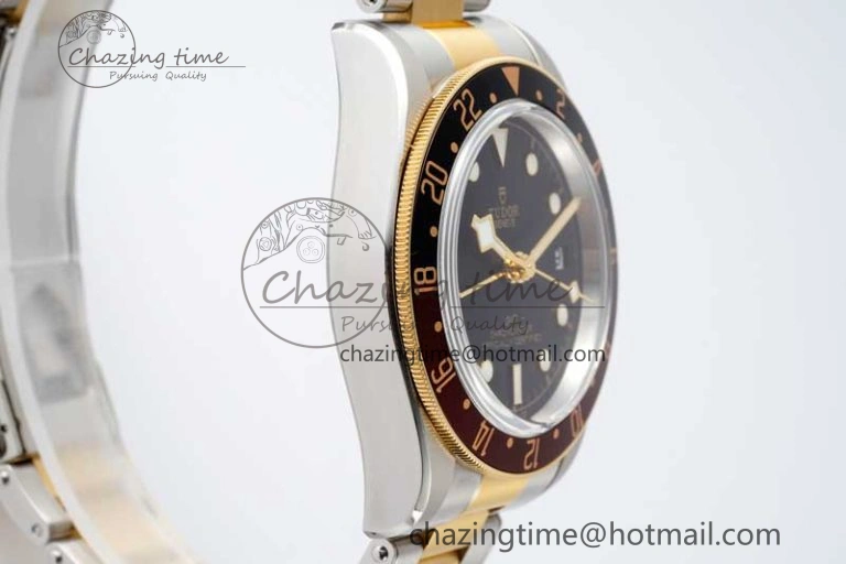 Black Bay GMT S&G Black Brown Bezel ZF 1:1 Best Edition on SS YG Bracelet A Bright 9745