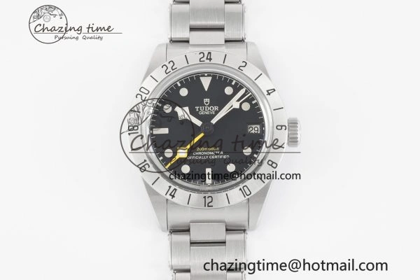 TopPick Black Bay GMT SS Bezel ZF 1:1 Best Edition Black Dial on SS Bracelet A 9740