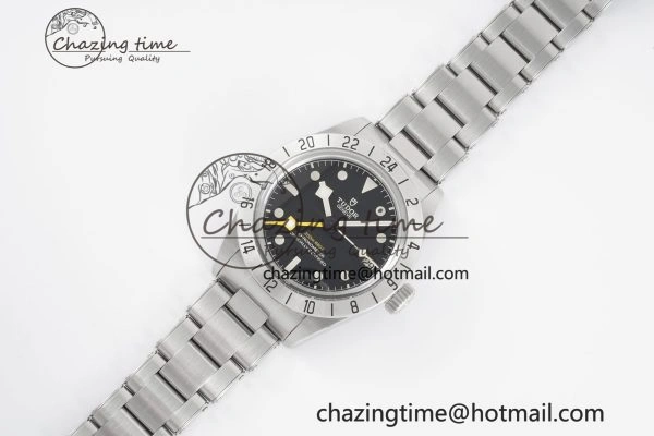 TopPick Black Bay GMT SS Bezel ZF 1:1 Best Edition Black Dial on SS Bracelet A 9740