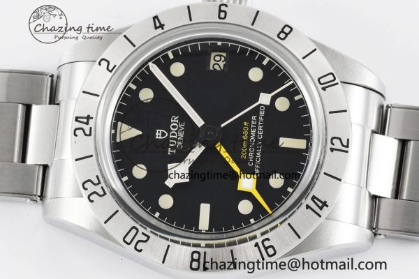 TopPick Black Bay GMT SS Bezel ZF 1:1 Best Edition Black Dial on SS Bracelet A 9740