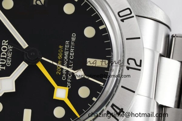 TopPick Black Bay GMT SS Bezel ZF 1:1 Best Edition Black Dial on SS Bracelet A 9740