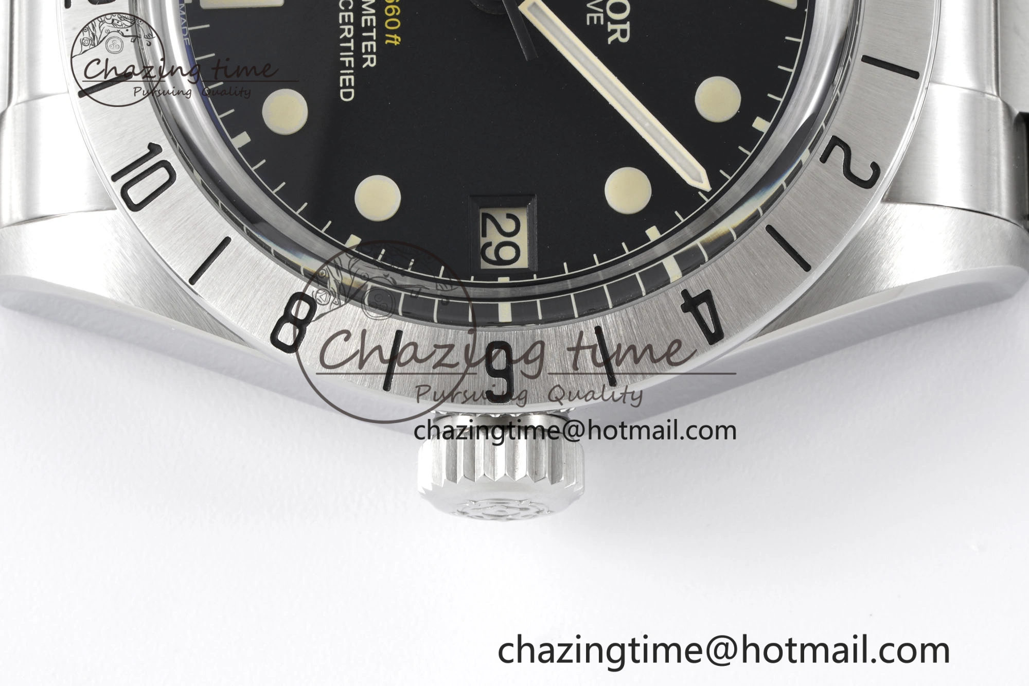 TopPick Black Bay GMT SS Bezel ZF 1:1 Best Edition Black Dial on SS Bracelet A 9740