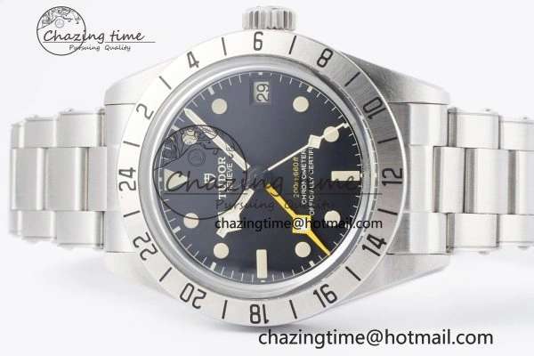 TopPick Black Bay GMT SS Bezel ZF 1:1 Best Edition Black Dial on SS Bracelet A 9740