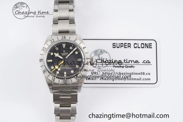 TopPick Black Bay GMT SS Bezel ZF 1:1 Best Edition Black Dial on SS Bracelet A 9740