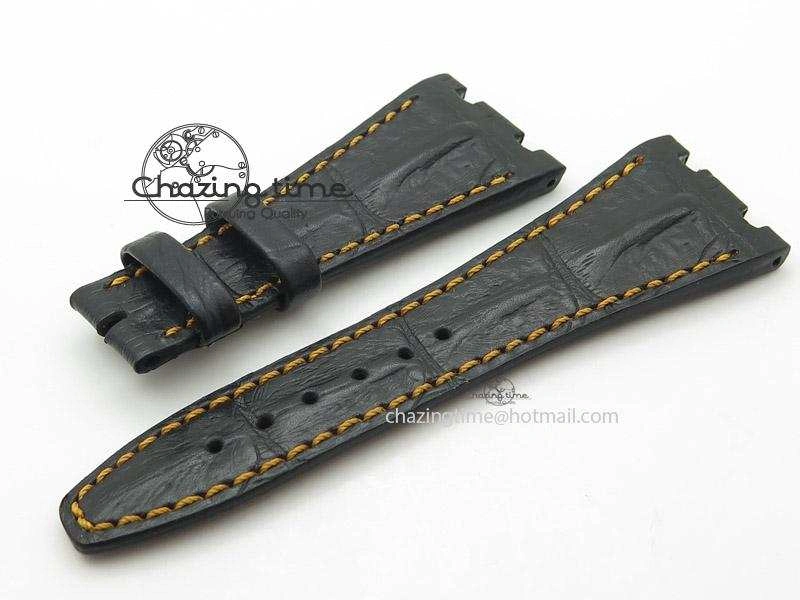 TechFriendly Black Leather Strap For Royal Oak Offshore 4155