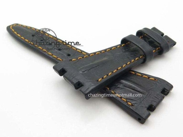 TechFriendly Black Leather Strap For Royal Oak Offshore 4155