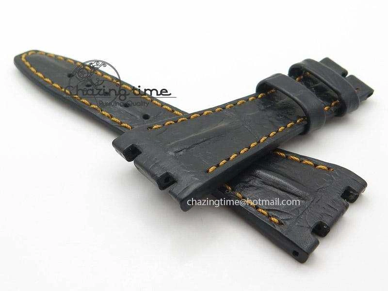 TechFriendly Black Leather Strap For Royal Oak Offshore 4155