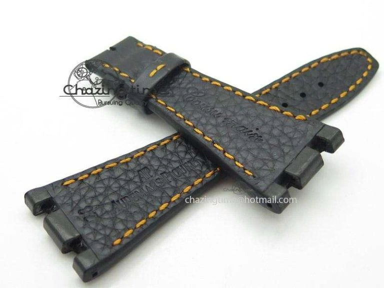 TechFriendly Black Leather Strap For Royal Oak Offshore 4155