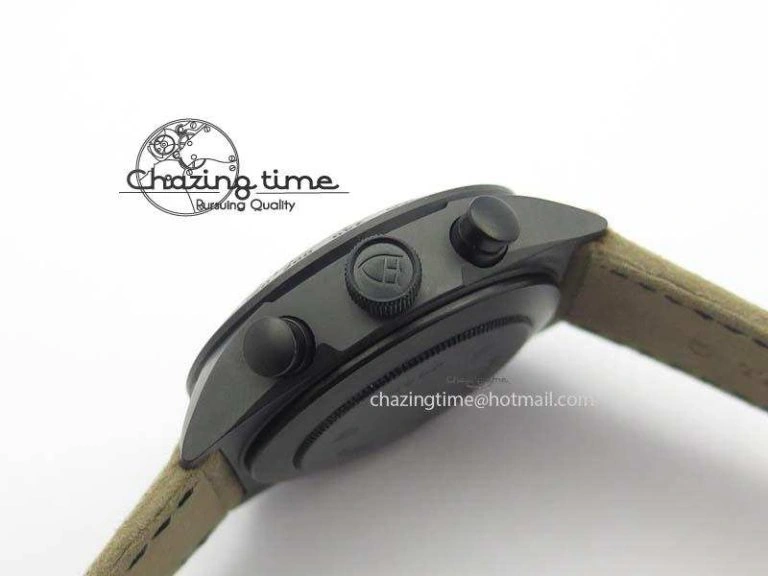 Upgraded Black Shield Ceramic ZF 1:1 Best Edition Black Dial On Brown Leather Strap A 9778
