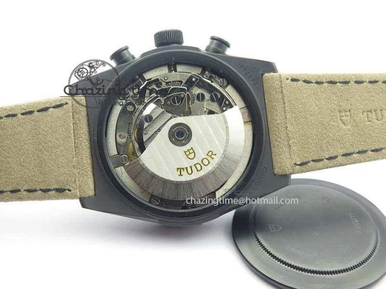 Upgraded Black Shield Ceramic ZF 1:1 Best Edition Black Dial On Brown Leather Strap A 9778