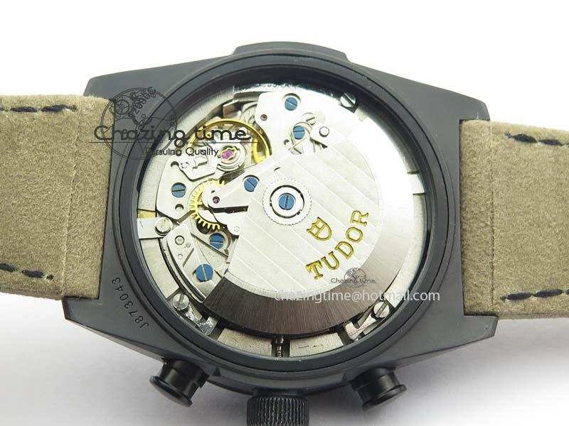 Upgraded Black Shield Ceramic ZF 1:1 Best Edition Black Dial On Brown Leather Strap A 9778