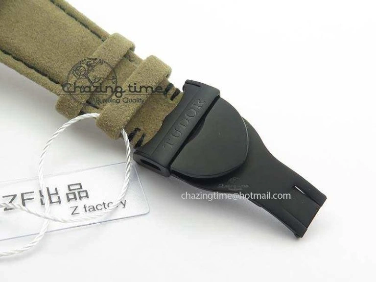 Upgraded Black Shield Ceramic ZF 1:1 Best Edition Black Dial On Brown Leather Strap A 9778