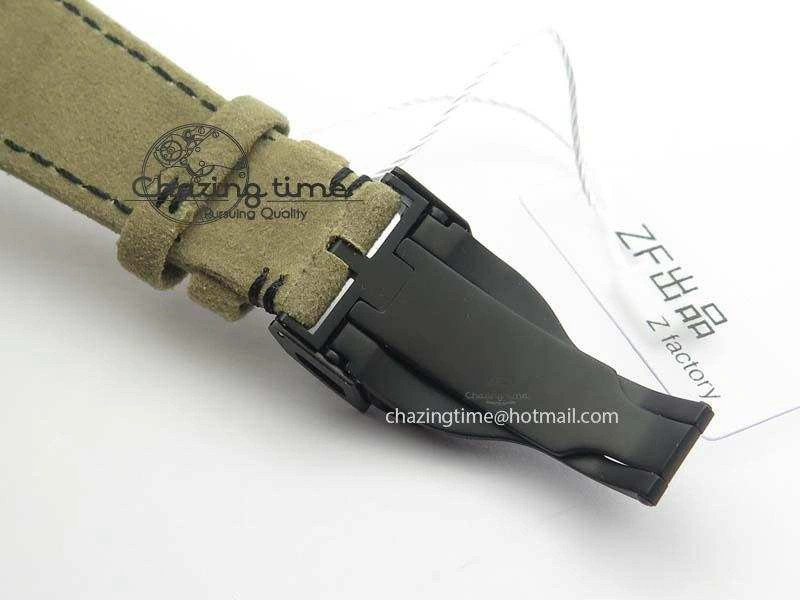 Upgraded Black Shield Ceramic ZF 1:1 Best Edition Black Dial On Brown Leather Strap A 9778