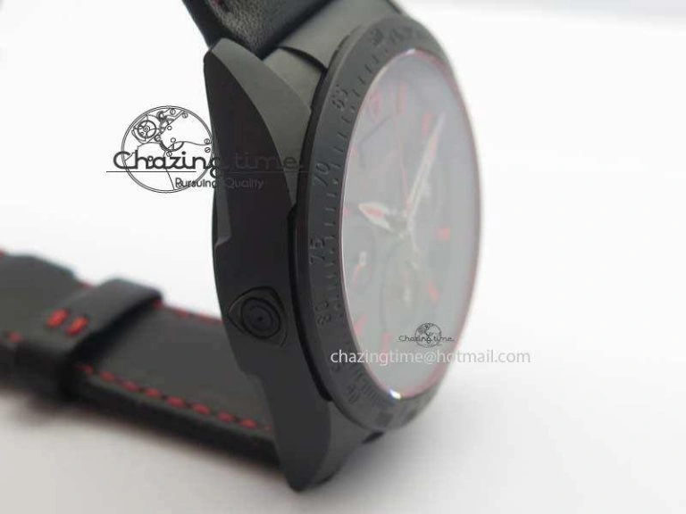 Black Shield Ceramic ZF 1:1 Best Edition Black Dial Red Markers On Black Leather Strap A SmartChoice 9779
