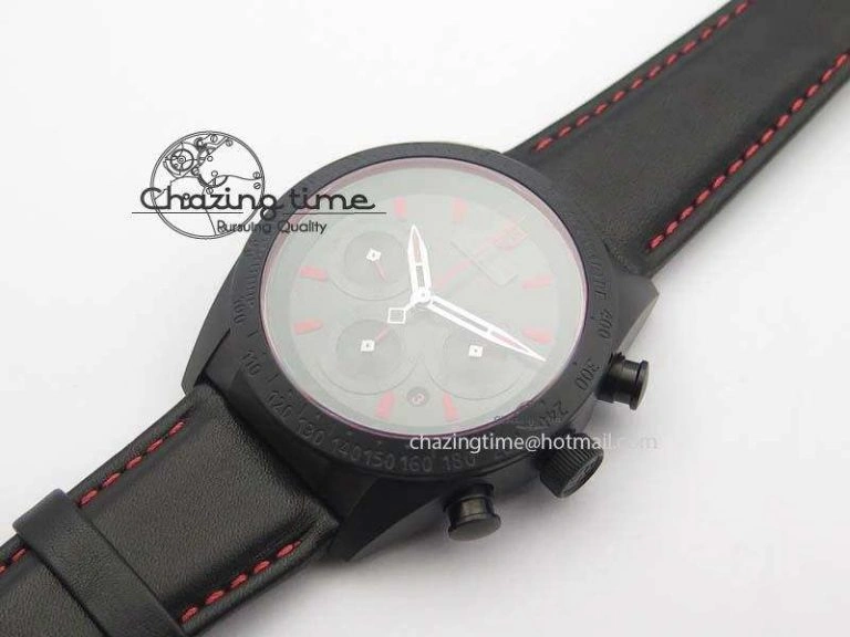 Black Shield Ceramic ZF 1:1 Best Edition Black Dial Red Markers On Black Leather Strap A SmartChoice 9779