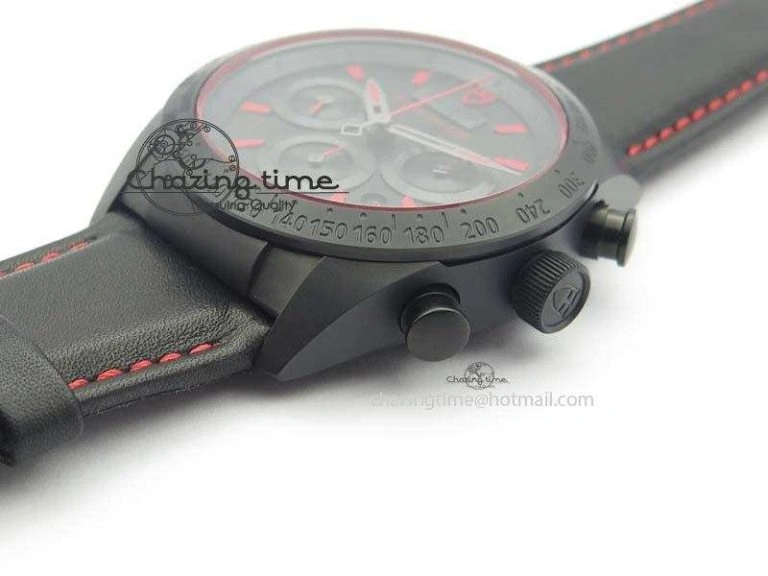Black Shield Ceramic ZF 1:1 Best Edition Black Dial Red Markers On Black Leather Strap A SmartChoice 9779