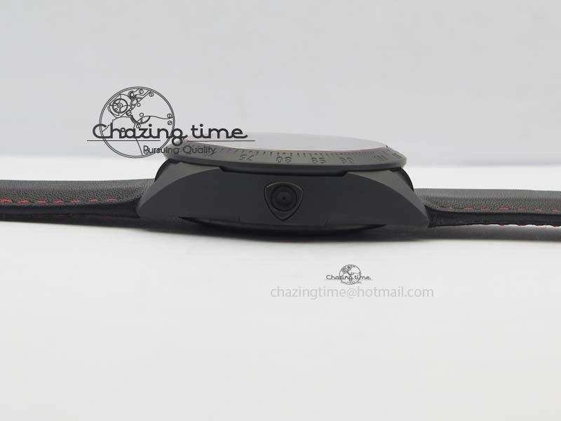 Black Shield Ceramic ZF 1:1 Best Edition Black Dial Red Markers On Black Leather Strap A SmartChoice 9779