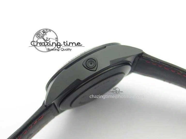 Black Shield Ceramic ZF 1:1 Best Edition Black Dial Red Markers On Black Leather Strap A SmartChoice 9779