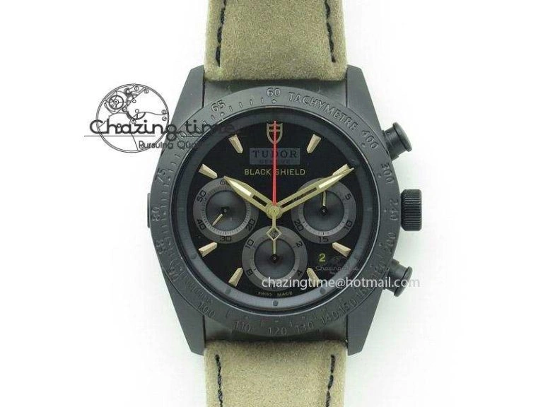 MultiPurpose Black Shield DLC ZF Best Edition on Brown Leather Strap A 9797