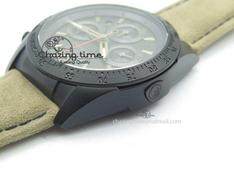 MultiPurpose Black Shield DLC ZF Best Edition on Brown Leather Strap A 9797