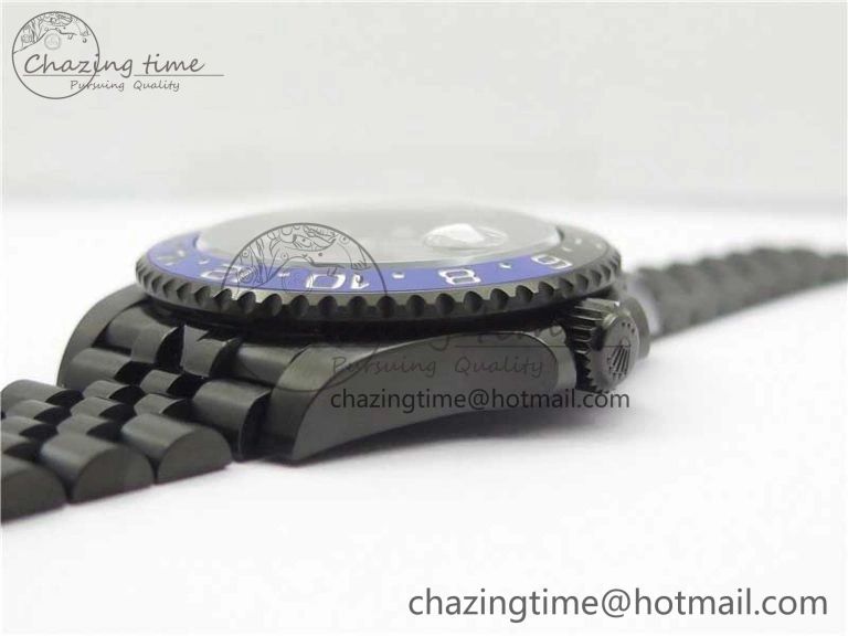 Efficient Blaken GMT Master II Black Blue Ceramic DLC GSF Best Edition Black Dial on Jubilee Bracelet A 2600