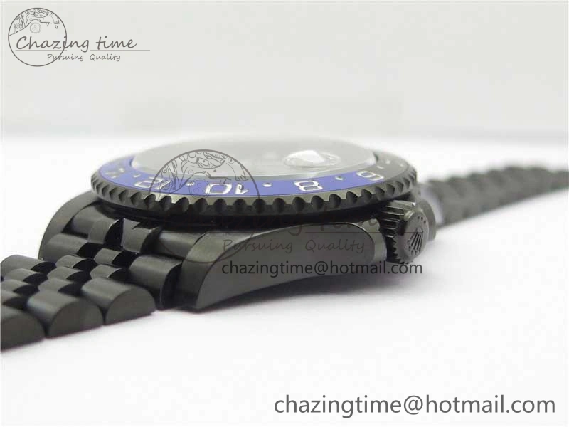 Efficient Blaken GMT Master II Black Blue Ceramic DLC GSF Best Edition Black Dial on Jubilee Bracelet A 2600