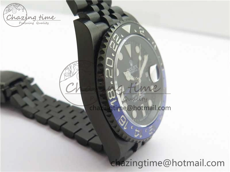 Efficient Blaken GMT Master II Black Blue Ceramic DLC GSF Best Edition Black Dial on Jubilee Bracelet A 2600