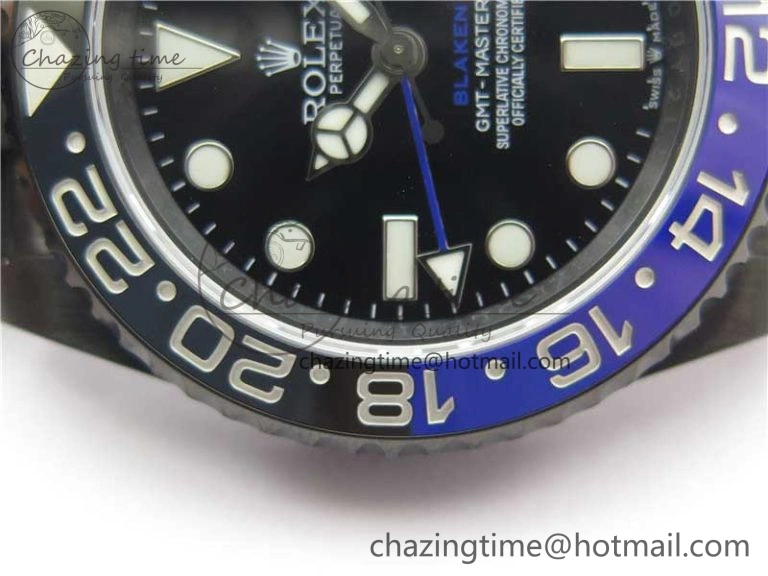 Efficient Blaken GMT Master II Black Blue Ceramic DLC GSF Best Edition Black Dial on Jubilee Bracelet A 2600